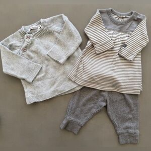 Imps & Elfs Gray Sweater & Outfit Size 0-3 Months